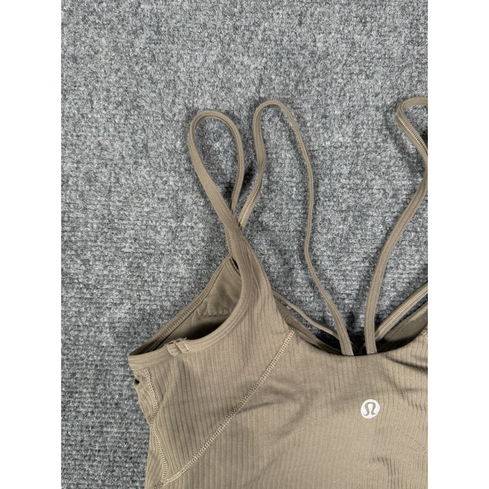 Lululemon Tank Top Womens 2 Nomad Brown Align Ribbed Strappy Cropped Athletic - Picture 12 of 16